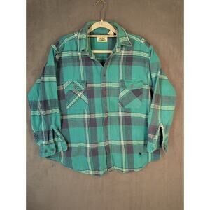 Vintage Timber Trail Cotton Size XL Plaid Flannel Button Up Thrashed